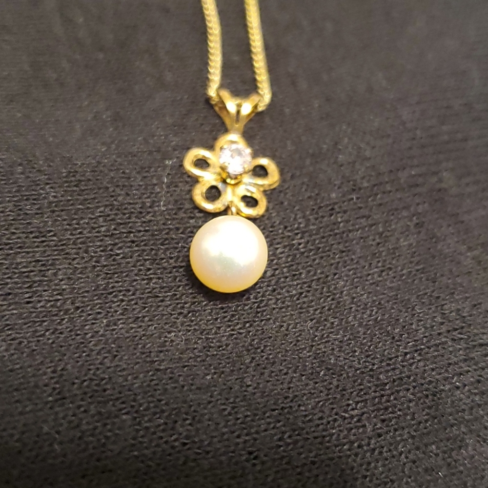 18" gold tone freshwater pearl necklace